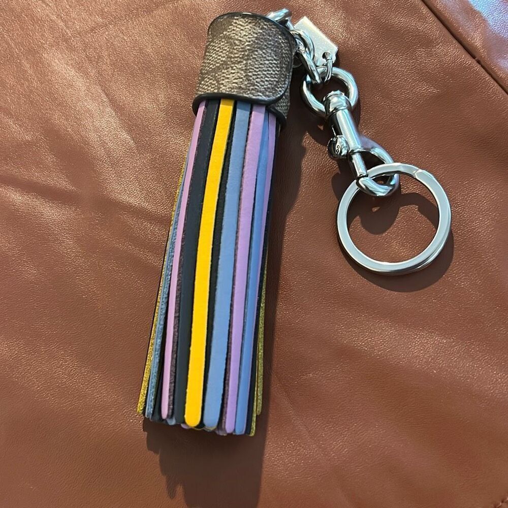 COACH Leather Tassel Keychain